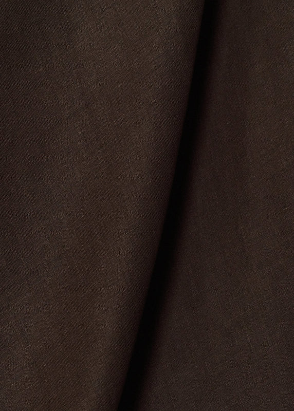 1 Yard Pure Linen Fabric Chocolate Midweight Solid 6.5 oz 58 Inches Wide