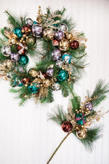 26” Christmas Pine Spray with Ornaments