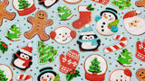 Quilting Cotton Christmas Cookies Gingerbread Holiday Print