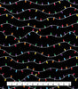 Quilting Cotton Christmas Lights on Black 100% Cotton
