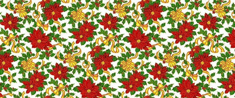Christmas Poly Poplin Fabric - Holiday Print, 60" Width (1 Yard)