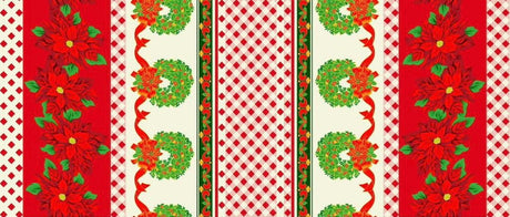Christmas Poly Poplin Fabric - Holiday Print, 60" Width (1 Yard)