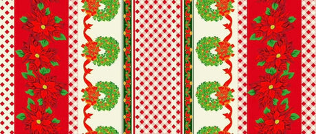 Christmas Poly Poplin Polyester Fabric - Festive Holiday Print, 60" Width (1 Yard)
