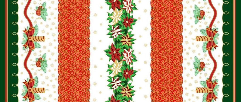 Christmas Poly Poplin Fabric - Holiday Print, 60" Width (1 Yard)