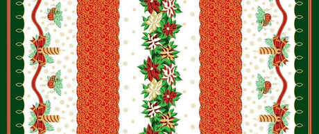 Christmas Poly Poplin Fabric - Holiday Print, 60" Width (1 Yard)