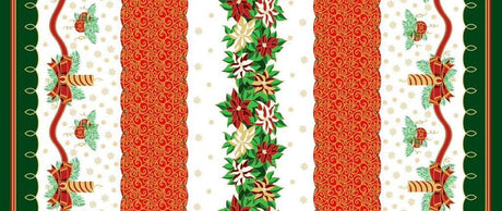 Christmas Poly Poplin Polyester Fabric - Festive Holiday Print, 60" Width (1 Yard)