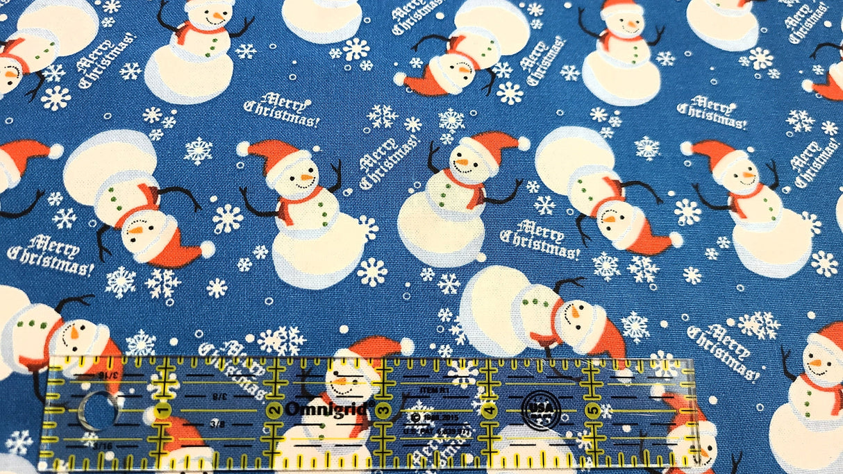 Quilting Cotton Snowman Christmas Fabric 100% Cotton