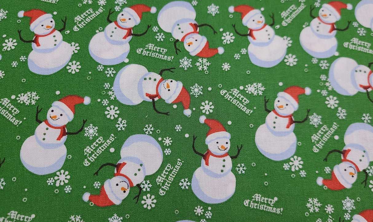 Quilting Cotton Snowman Christmas Fabric 100% Cotton