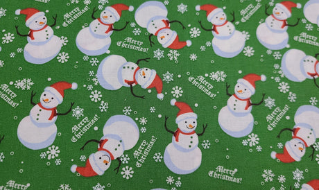 Quilting Cotton Snowman Christmas Fabric 100% Cotton