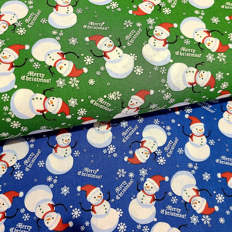Quilting Cotton Snowman Christmas Fabric 100% Cotton