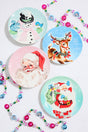 8" Vintage Round Christmas Plates - Set of 4