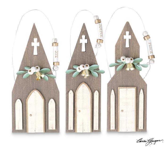 8" Rustic Church Ornament