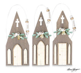 8" Rustic Church Ornament