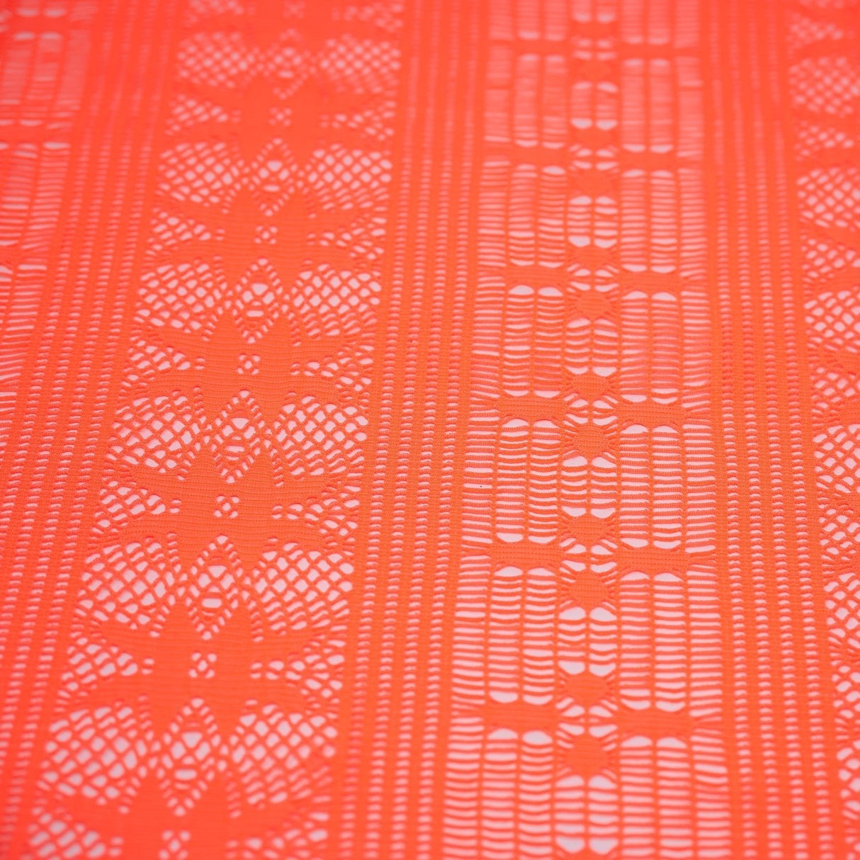 Cindy Knitted Stretch Lace Polyester Fabric - Black, White, Royal, Lime, Coral, 58" Width (1 Yard)