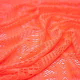 Cindy Knitted Stretch Lace Polyester Fabric - Black, White, Royal, Lime, Coral, 58" Width (1 Yard)