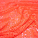 Cindy Knitted Stretch Lace Polyester Fabric - Black, White, Royal, Lime, Coral, 58/60" Width, 2-Way Stretch (1 Yard)