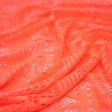 Cindy Knitted Stretch Lace Polyester Fabric - Black, White, Royal, Lime, Coral, 58/60" Width, 2-Way Stretch (1 Yard)