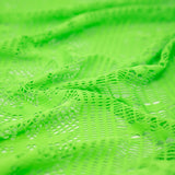 Cindy Knitted Stretch Lace Polyester Fabric - Black, White, Royal, Lime, Coral, 58/60" Width, 2-Way Stretch (1 Yard)