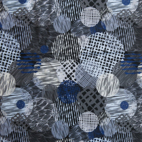 Stretch Woven Boardshort Fabric Circle Patterns Flow UPF 50+