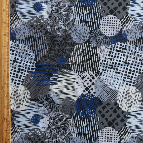 Stretch Woven Boardshort Fabric Circle Patterns Flow UPF 50+