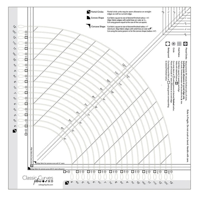 Acrylic Quilting Ruler Classic Curves Plus