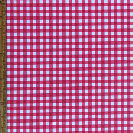 Swim Knit Poly Spandex Classic Red Gingham