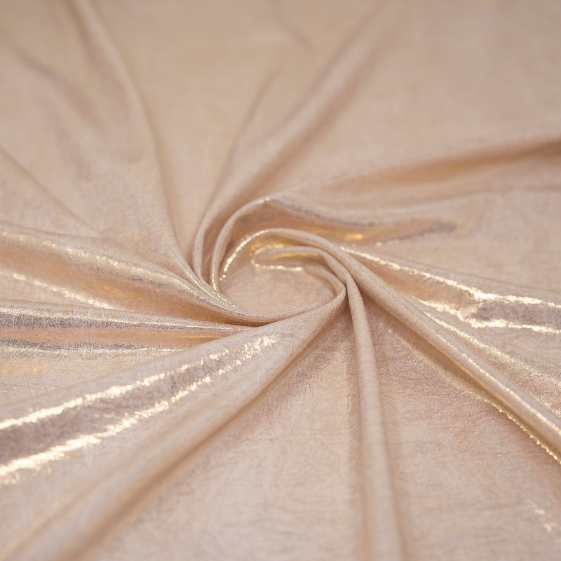 Claudette Creased Foiled Polyester Spandex Fabric - Foiled Creased Texture, 54" Width, 4-Way Stretch (1 Yard)