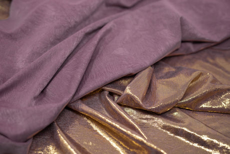 Claudette Creased Foiled Spandex Fabric - Creased Foil, 54" Width (1 Yard)