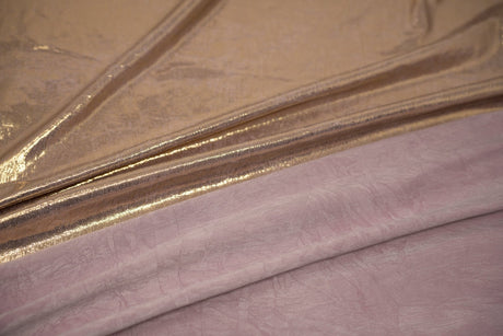 Claudette Creased Foiled Spandex Fabric - Creased Foil, 54" Width (1 Yard)