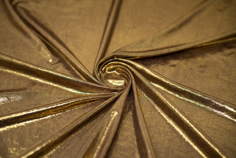 Claudette Creased Foiled Polyester Spandex Fabric - Foiled Creased Texture, 54" Width, 4-Way Stretch (1 Yard)