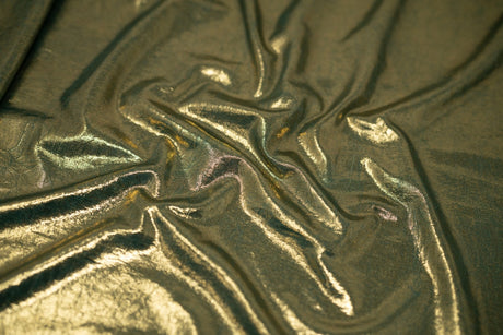 Claudette Creased Foiled Spandex Fabric - Creased Foil, 54" Width (1 Yard)