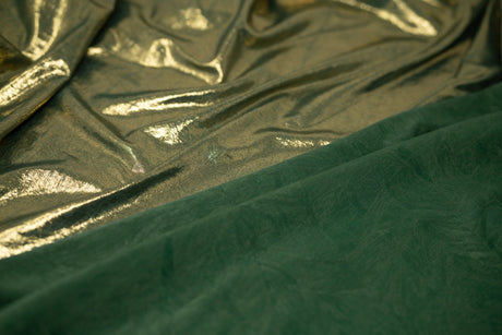 Claudette Creased Foiled Spandex Fabric - Creased Foil, 54" Width (1 Yard)