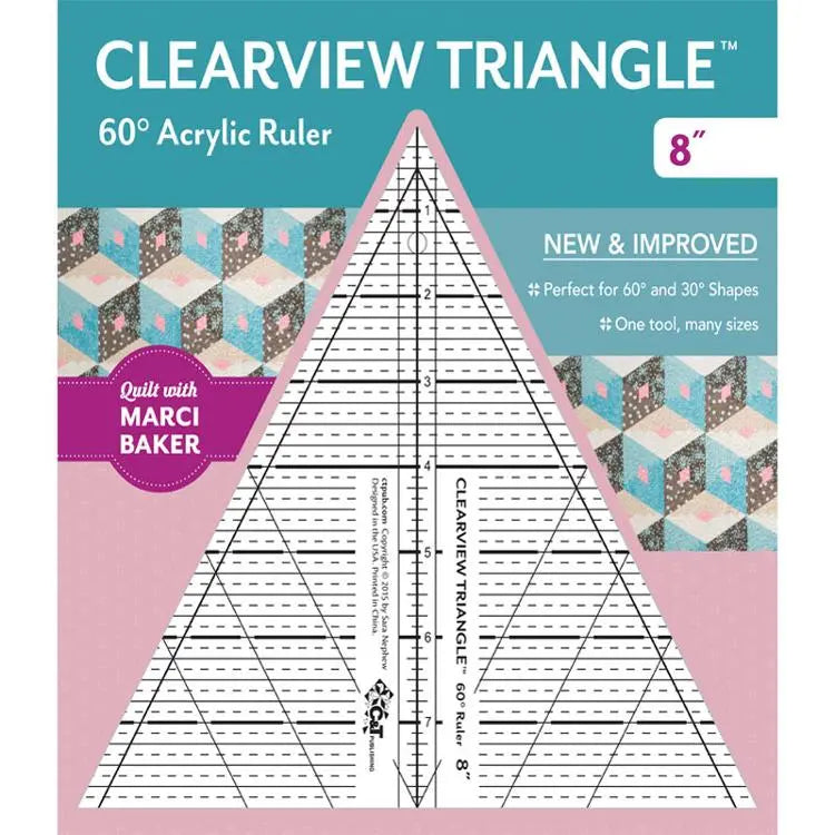 Acrylic Triangle Ruler 8" Clearview