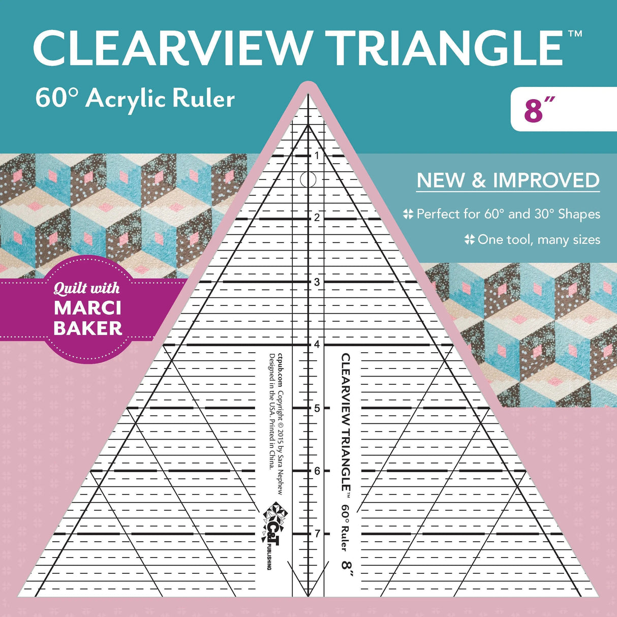 Clearview Triangle 8in Ruler Quilting Template