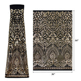 Cleopatra Stretch Mesh Sequin Fabric - Black/Gold, Black/Silver, Tan/Gold, Tan/Rose Gold, 54" Width (1 Yard)