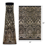 Cleopatra Stretch Mesh Sequin Fabric - Black/Gold, Black/Silver, Tan/Gold, Tan/Rose Gold, 54" Width (1 Yard)