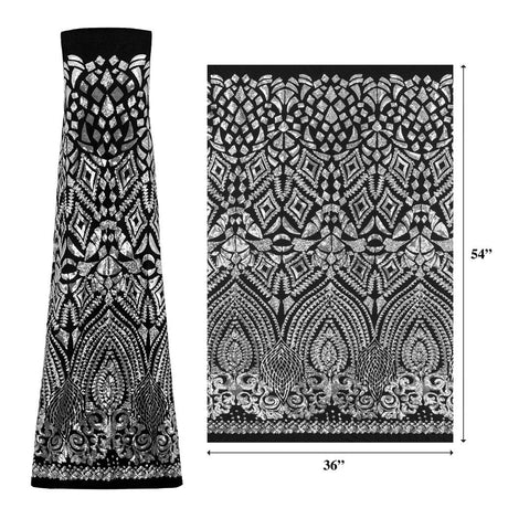Cleopatra Stretch Mesh Sequin Fabric - Black/Gold, Black/Silver, Tan/Gold, Tan/Rose Gold, 54" Width (1 Yard)