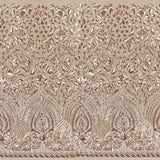 Cleopatra Stretch Mesh Sequin Fabric - Black/Gold, Black/Silver, Tan/Gold, Tan/Rose Gold, 54" Width (1 Yard)