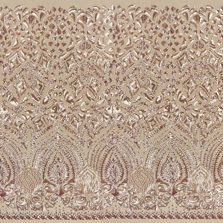 Cleopatra Stretch Mesh Sequin Fabric - Black/Gold, Black/Silver, Tan/Gold, Tan/Rose Gold, 54" Width (1 Yard)