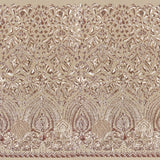 Cleopatra Stretch Mesh Sequin Fabric - Black/Gold, Black/Silver, Tan/Gold, Tan/Rose Gold, 54" Width (1 Yard)