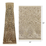 Cleopatra Stretch Mesh Sequin Fabric - Black/Gold, Black/Silver, Tan/Gold, Tan/Rose Gold, 54" Width (1 Yard)