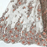 Beaded 3D Floral Lace Mesh