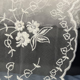 Floral Embroidered Lace Fabric White
