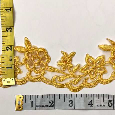 Beaded Corded Lace Trim