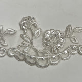 Beaded Corded Lace Trim Ivory