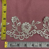 Beaded Corded Lace Trim Ivory