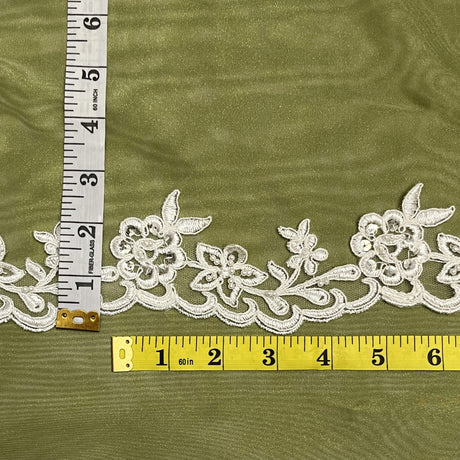 Beaded Corded Lace Trim