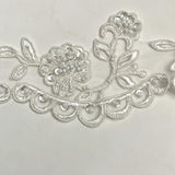 Beaded Corded Lace Trim Ivory