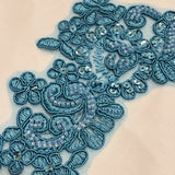 Beaded Floral Lace Applique