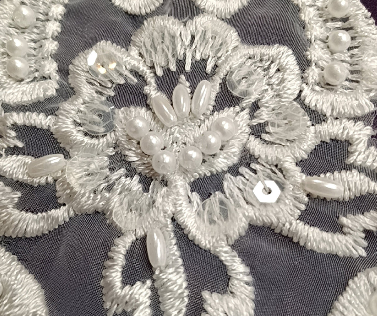 Beaded Lace Medallion Applique